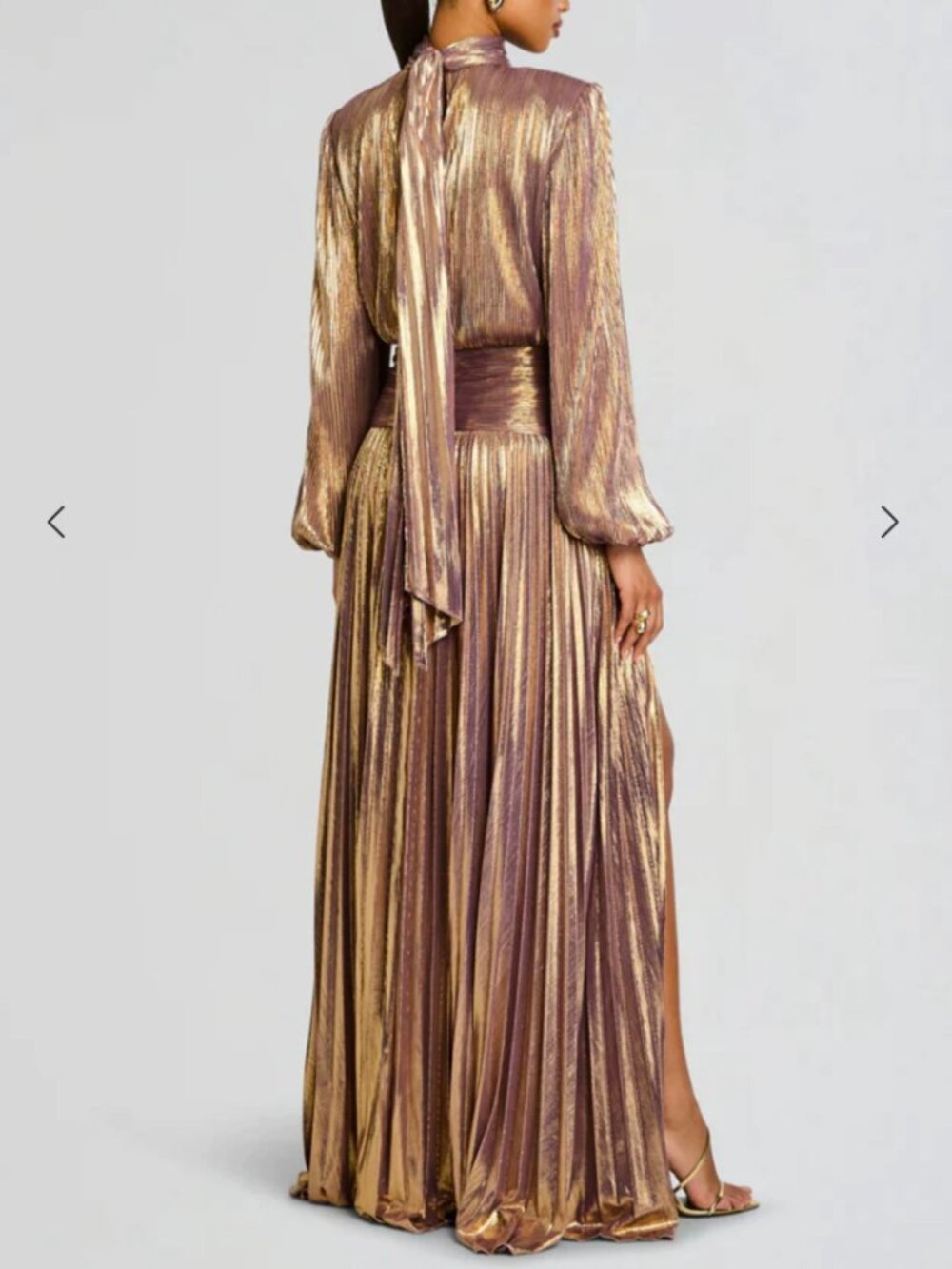 Retrofête Brienne Maxi Dress Gown Purple/Gold Cocktail Party Event - Picture 3 of 5